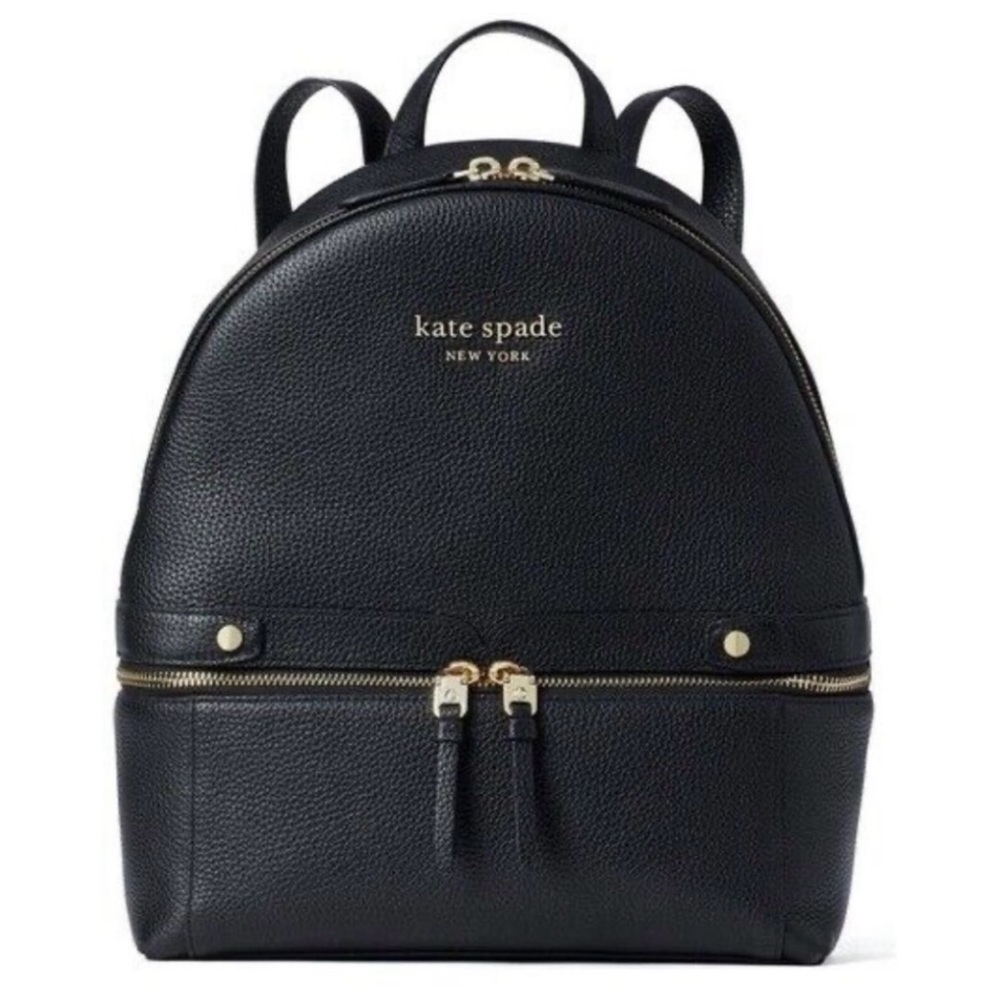 KATE SPADE day back backpack bag in black pebbled leather